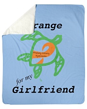 I wear Orange for my Girlfriend b Sherpa Fleece Blanket - 50" x 60" thumbnail