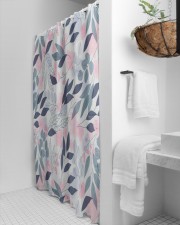 LEAVES AND FLOWERS Shower Curtain aos-shower-curtains-71x74-lifestyle-front-01a
