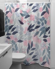 LEAVES AND FLOWERS Shower Curtain aos-shower-curtains-71x74-lifestyle-front-04a