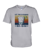 Wine Let The Evenning Be Gin V-Neck T-Shirt thumbnail