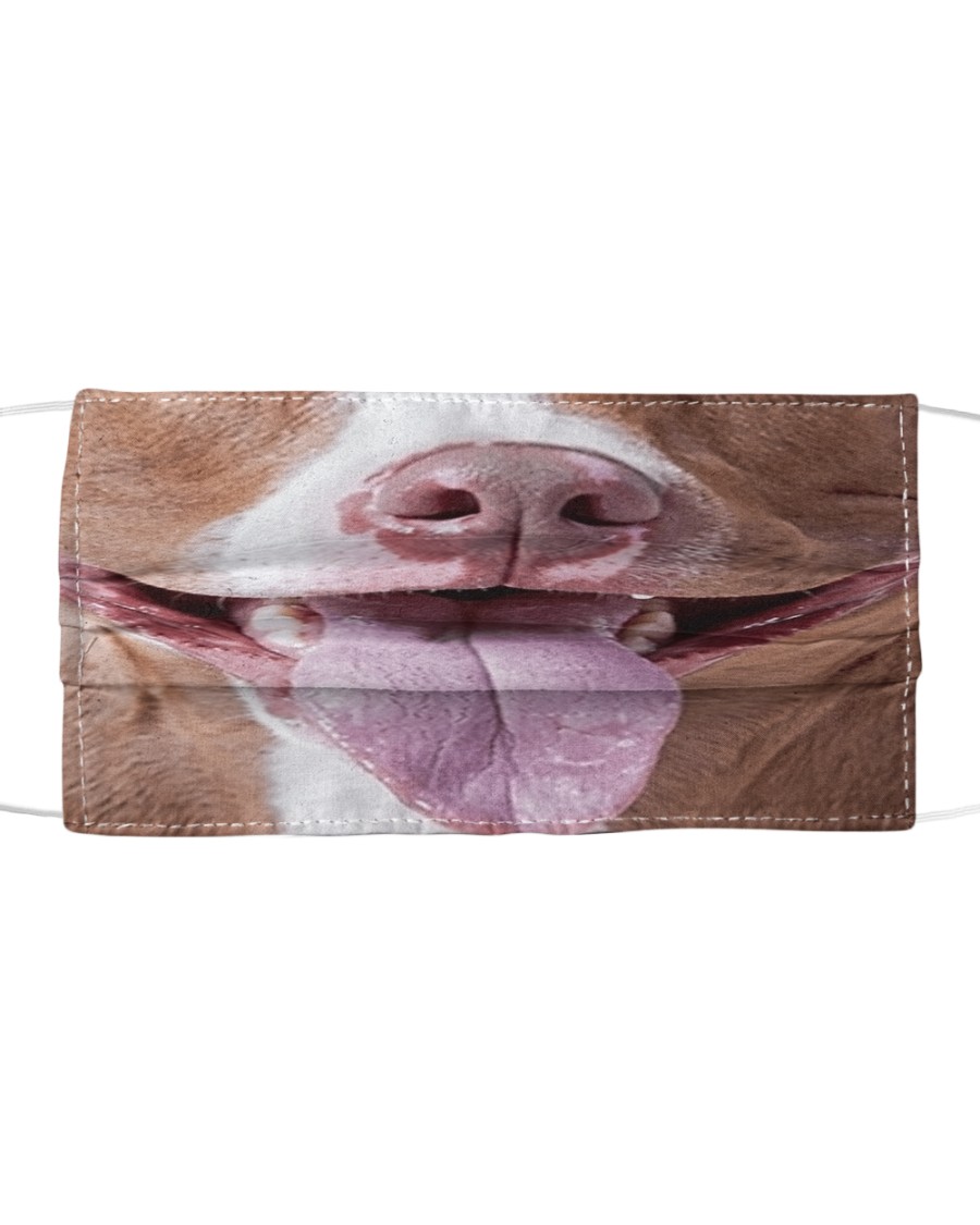 Funny cute dog smiling cloth face mask Cloth face mask