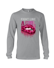 Breast Cancer Lip Fight Like A Girl Long Sleeve Tee tile
