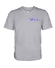 Barber American Flag 2 Sides V-Neck T-Shirt tile