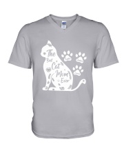 Custom The Best Cat Mom V-Neck T-Shirt thumbnail