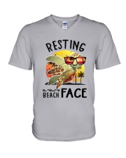 Turtle - Resting Beach Face V-Neck T-Shirt tile