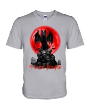German Shepherd - I Hate People V-Neck T-Shirt tile