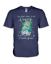 Mermaid - Train Seahorses V-Neck T-Shirt tile