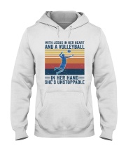 Volleyball Jesus In Her Heart Hooded Sweatshirt thumbnail