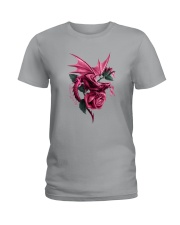 Breast Cancer Dragon Rose Ladies T-Shirt thumbnail
