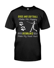 Softball And Dog Classic T-Shirt front