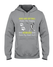 Softball And Dog Hooded Sweatshirt thumbnail