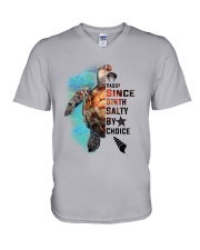 Turtle - Sassy Since Birth - Salty By Choice V-Neck T-Shirt thumbnail