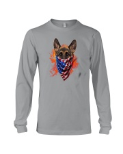 German Shepherd - American Flag 2 sides Long Sleeve Tee thumbnail