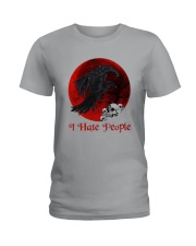 Skull - Raven I Hate People Ladies T-Shirt tile