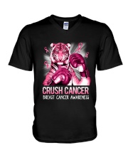 Tiger Breast Cancer V-Neck T-Shirt tile