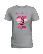 Breast Cancer Never Give Up Hope Ladies T-Shirt thumbnail