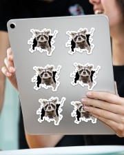 raccoon crack sticker Sticker - 6 pack (Horizontal) aos-sticker-6-pack-horizontal-lifestyle-front-11