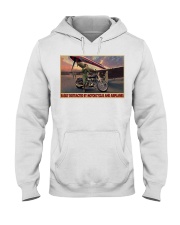 female pilot biker easily distracted by mttn DVH Hooded Sweatshirt tile