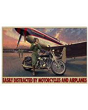female pilot biker easily distracted by mttn DVH 17x11 Poster front