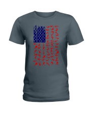 scuba diving us flag Ladies T-Shirt tile