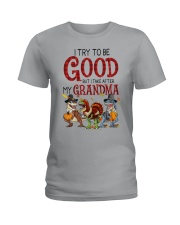 dinosaur try to be good lqt nth Ladies T-Shirt tile