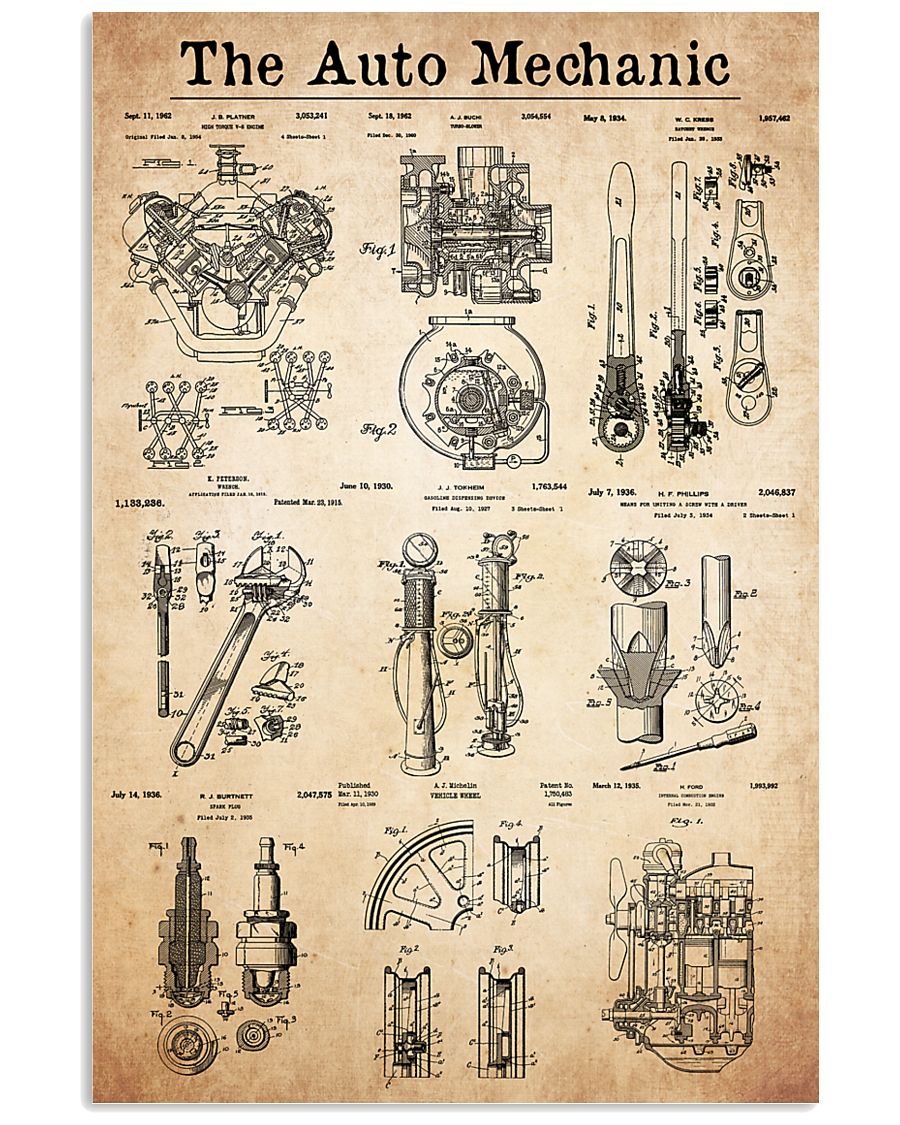auto mechanic patent 24x36 Poster