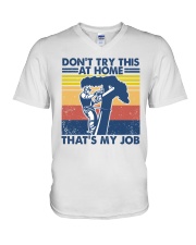 arborist dont try at home V-Neck T-Shirt tile