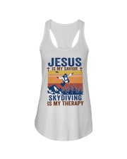 skydiving jesus therapy Ladies Flowy Tank tile