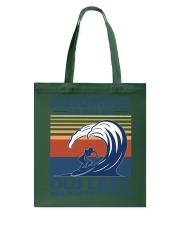 surfing assuming old lady Tote Bag tile