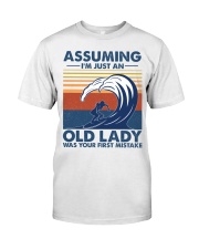 surfing assuming old lady Classic T-Shirt front