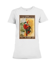 Rock climbing old man keep up pt dvhh-dqh Premium Fit Ladies Tee tile