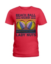 funny beach ball sized lady nuts Ladies T-Shirt tile