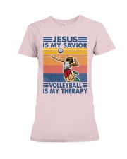 volleyball jesus therapy Premium Fit Ladies Tee tile