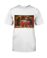 Black cat ouija never trust living pt mttn ntv Premium Fit Mens Tee tile