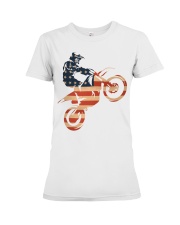 dirt bike us flag Premium Fit Ladies Tee tile