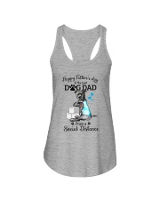 pit bull mask tattoo i love dad Ladies Flowy Tank tile