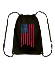 skiing us flag shirt Drawstring Bag tile