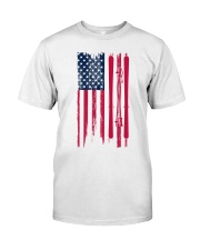 skiing us flag shirt Classic T-Shirt front