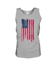skiing us flag shirt Unisex Tank tile