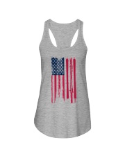 skiing us flag shirt Ladies Flowy Tank tile