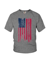 skiing us flag shirt Youth T-Shirt tile