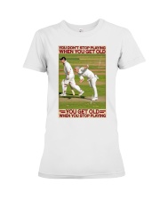 cricket old man dont get old pt lqt ngt Premium Fit Ladies Tee tile