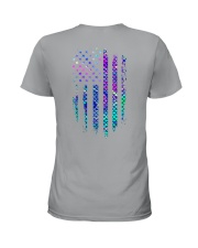 mermaid neon us flag Ladies T-Shirt tile