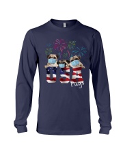 pugs american flag Long Sleeve Tee tile