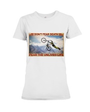 Mountain bike fear the unlived life pt dvhh pml Premium Fit Ladies Tee tile