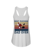best pucking dad ever hockey Ladies Flowy Tank tile