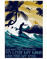surfing into ocean poster 11x17 Poster front