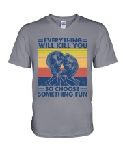 boxing something fun V-Neck T-Shirt tile