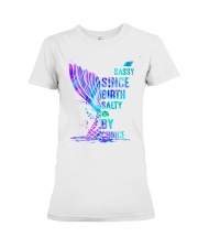 mermaid since birth salty by choice Premium Fit Ladies Tee tile