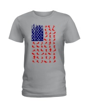 skiing us flag icon Ladies T-Shirt tile